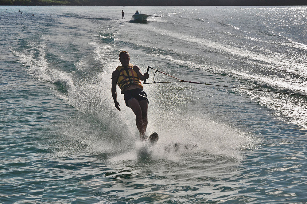 Mono Skiing In Mauritius With A Solar Eclipse