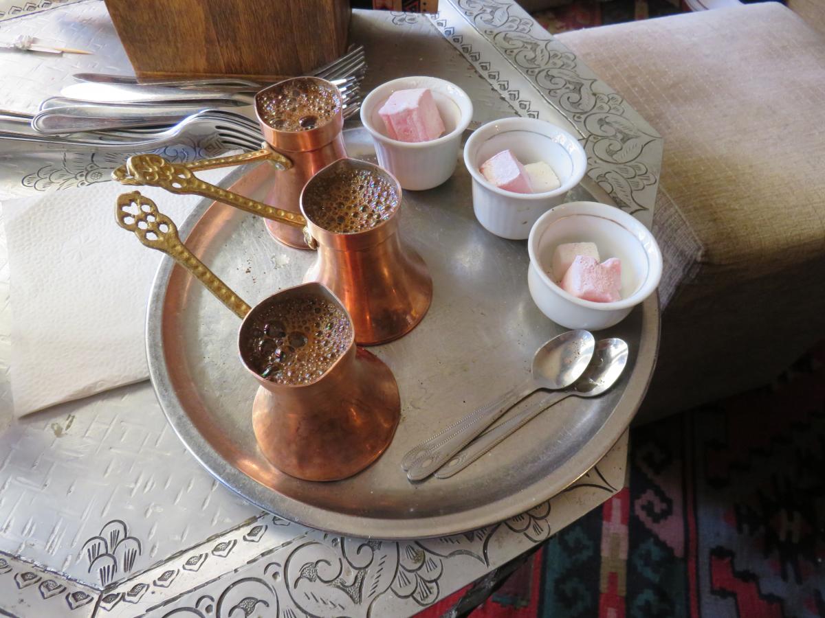 Enjoy strong Bosnian coffee with a sweet