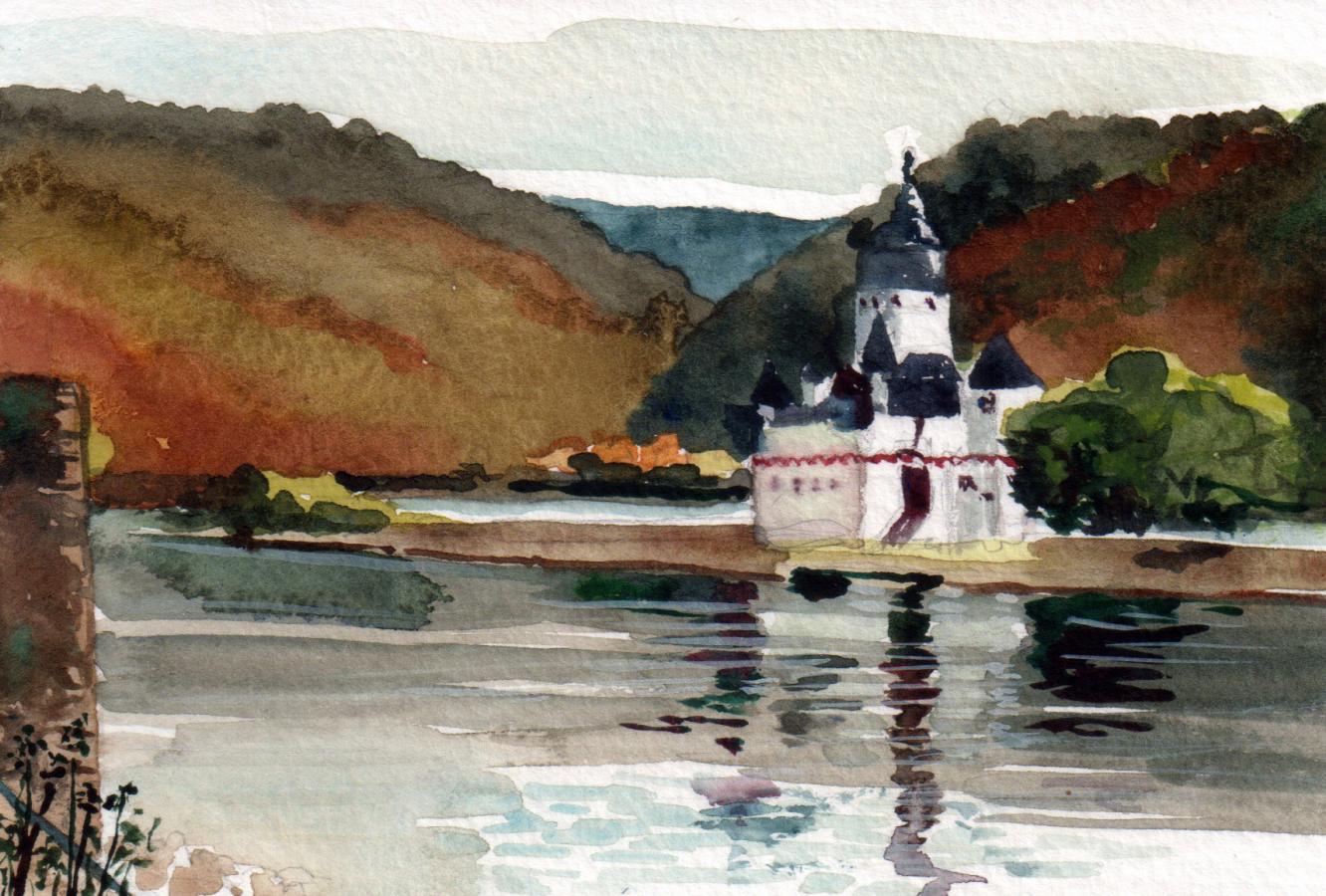 Kaub, watercolour, 10 x 15 cm 