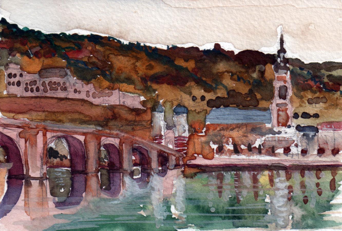 Heidelberg, watercolour, 10 x 15 cm 