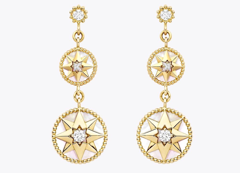Dior Rose Des Vents Mother-of-Pearl Earrings