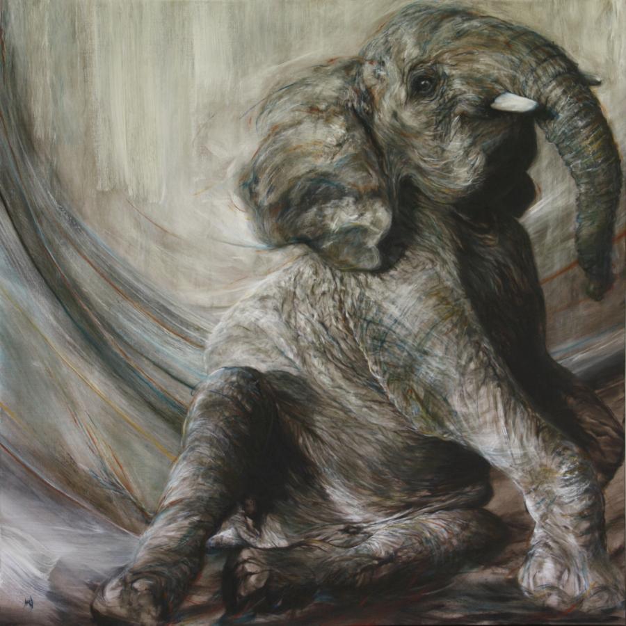 Hester van Wijngaarden's, Friend, 100 x 100cm
