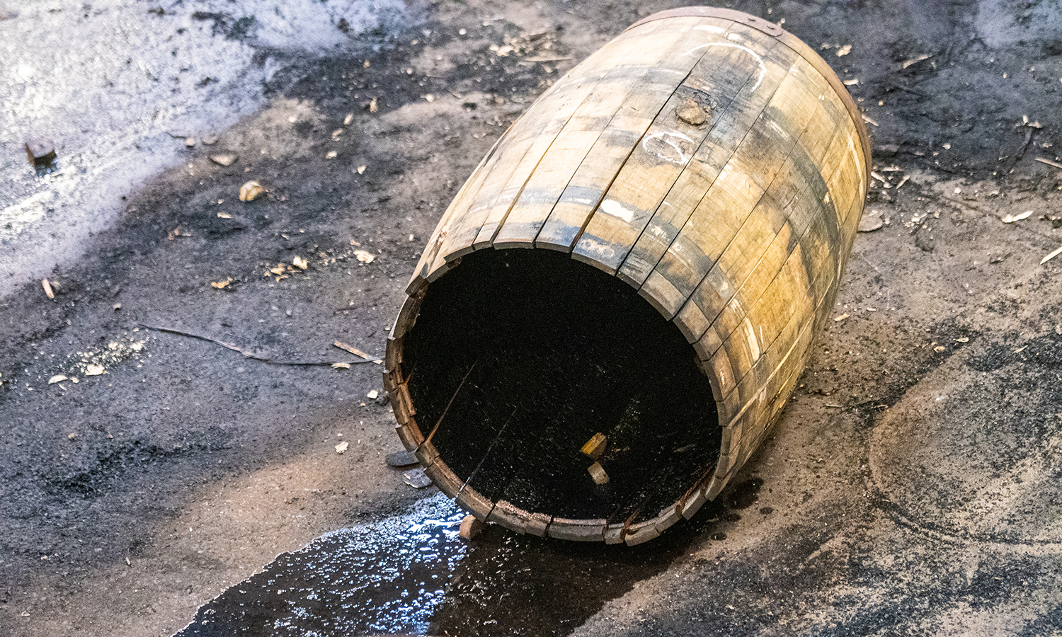 A barrel waiting to be repaired