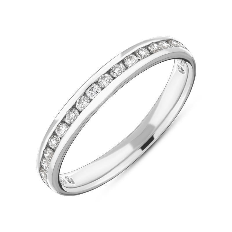18ct White Gold 0.30ct Diamond Channel Set Wedding Half Eternity Ring D - O