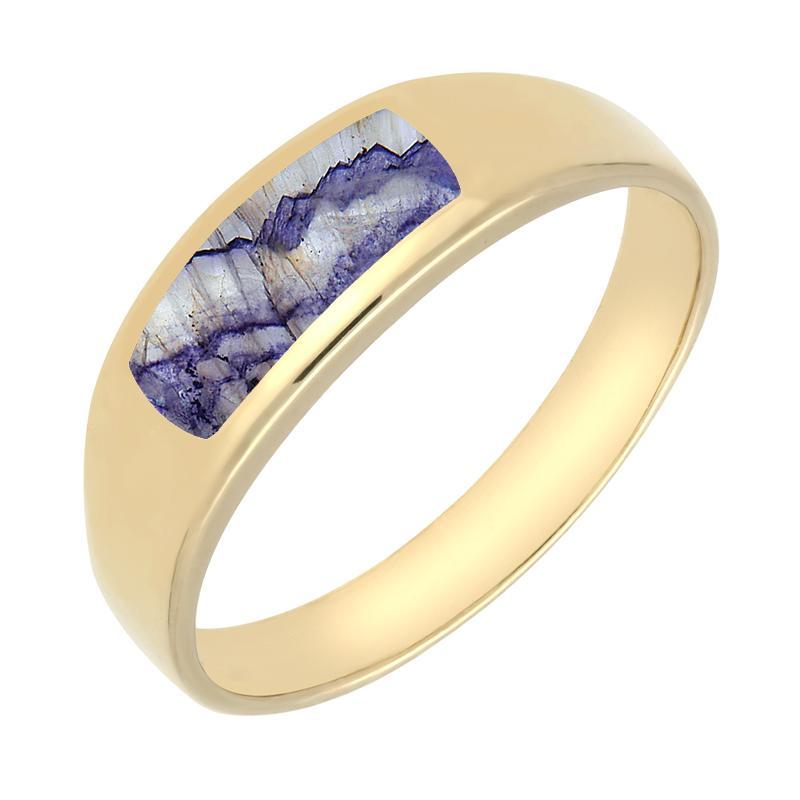 9ct Yellow Gold Blue John Inlay Ring