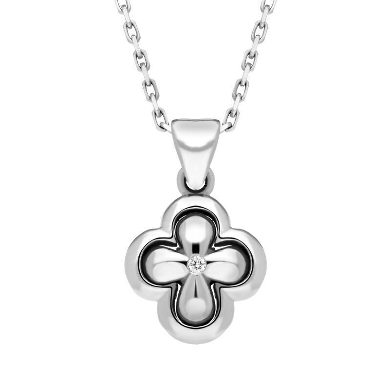 18ct White Gold Diamond Inlaid Cross Necklace