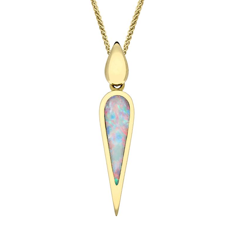 18ct Yellow Gold Opal Toscana Pear Drop Necklace - Yellow Gold