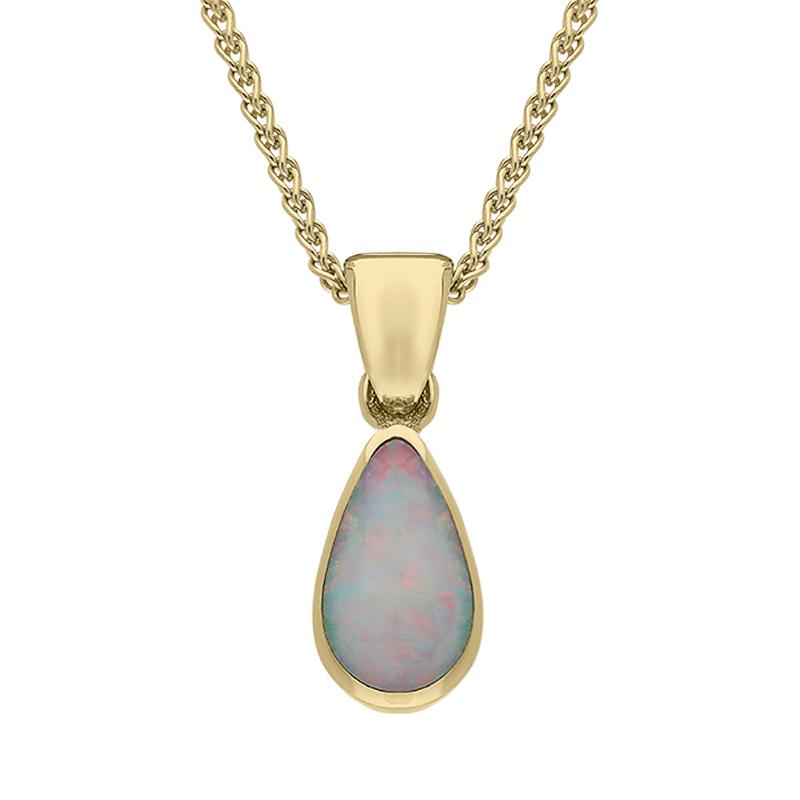 9ct Yellow Gold Opal Dinky Pear Necklace