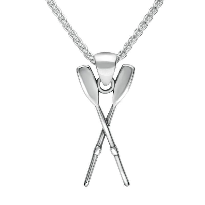 Sterling Silver Regatta Double Oar Necklace - Silver