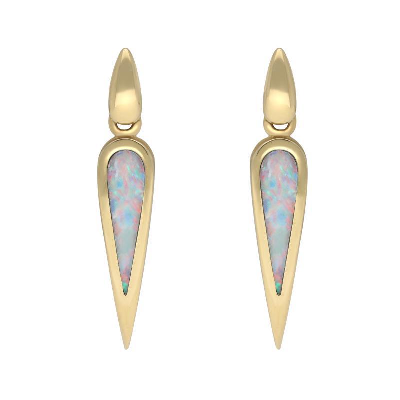 18ct Yellow Gold Opal Toscana Pear Drop Earrings - Yellow Gold
