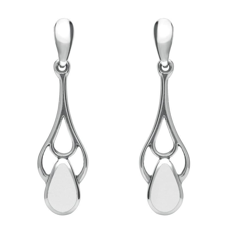 Sterling Silver Bauxite Pear Spoon Drop Earrings