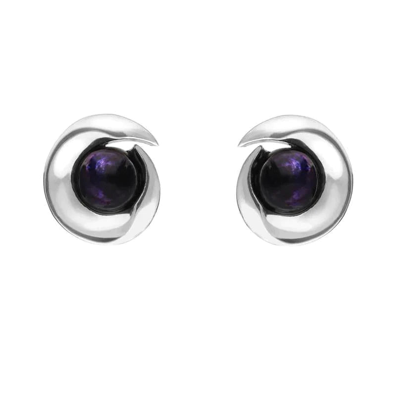 Sterling Silver Blue John Spiral Stud Earrings