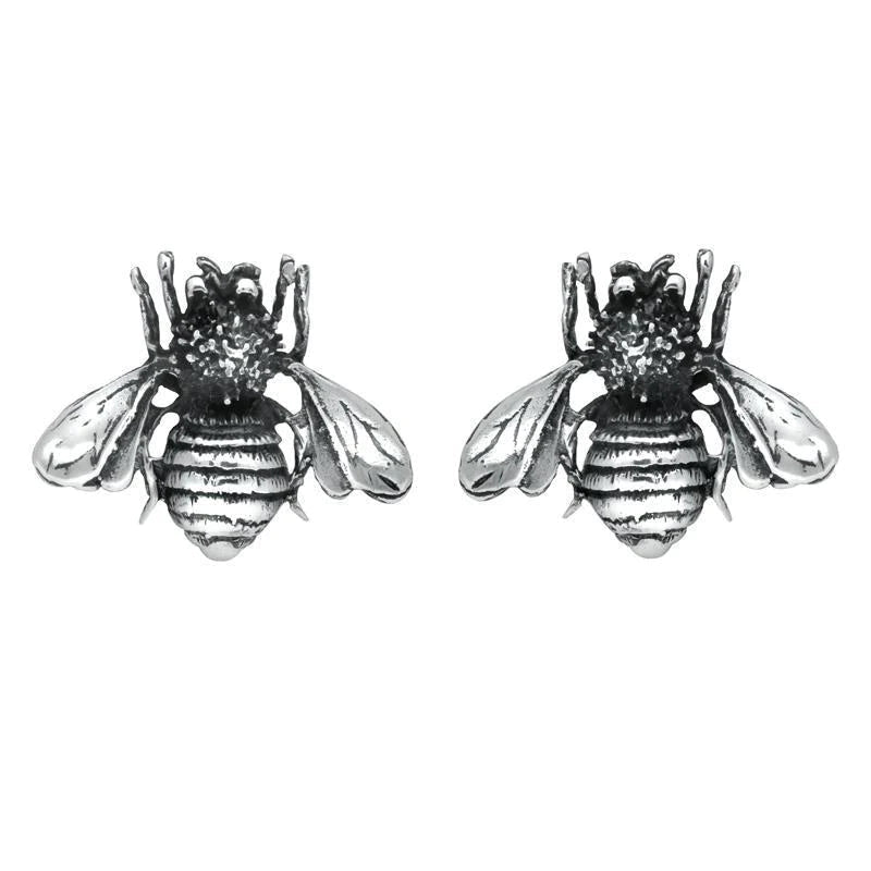 Sterling Silver Bee Stud Earrings