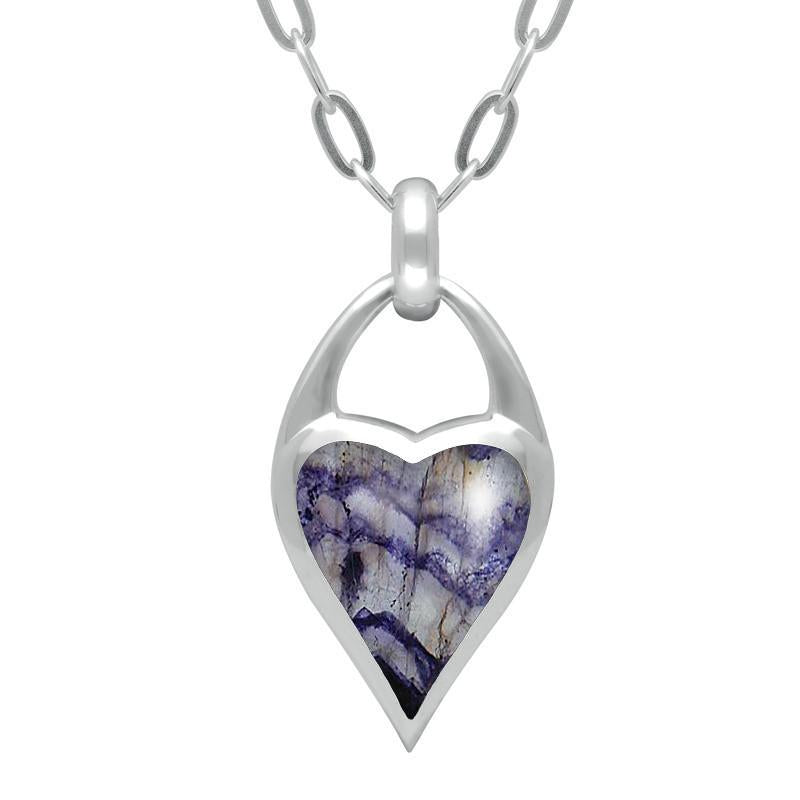 Sterling Silver Blue John Heart Carrier Necklace
