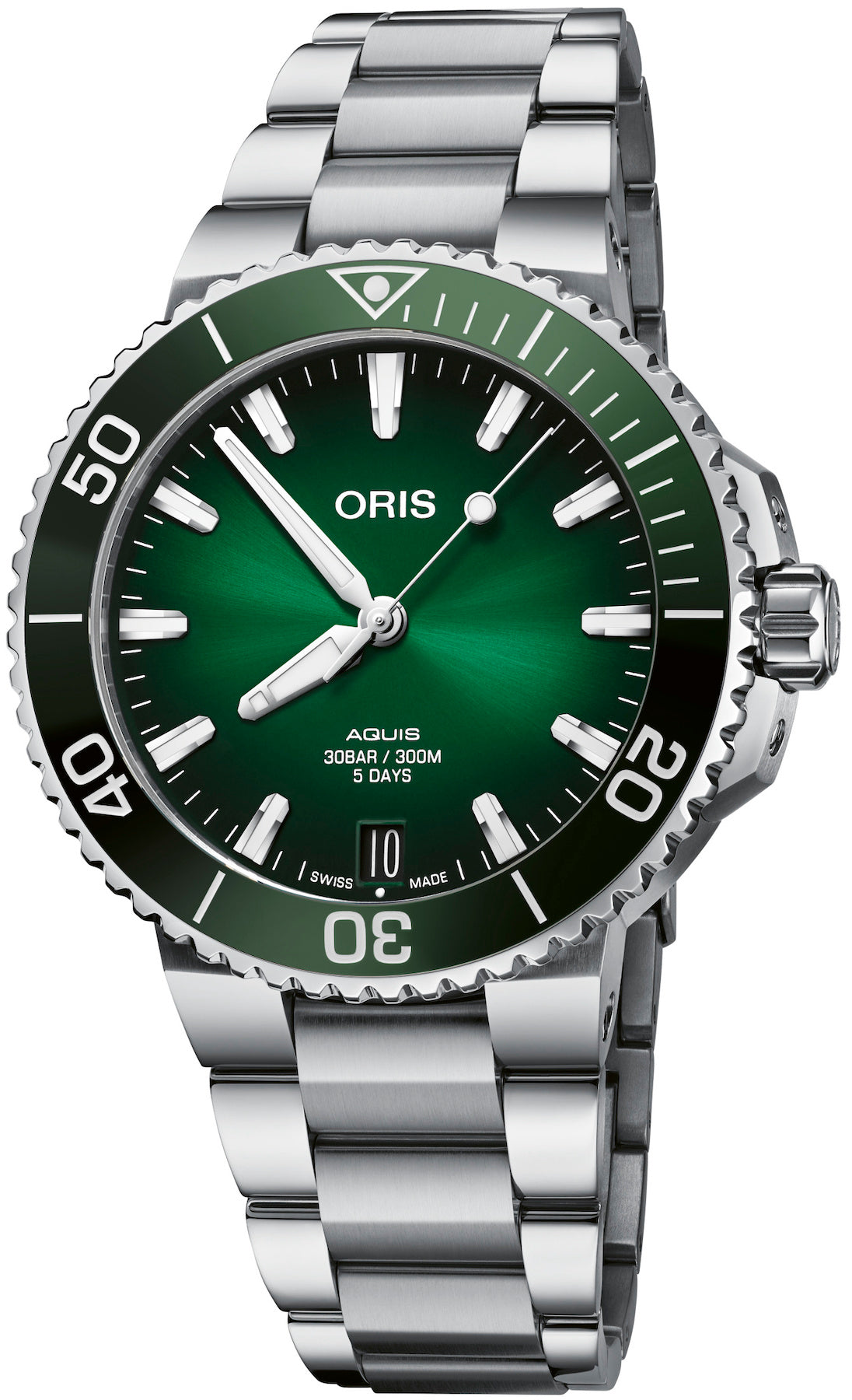 Oris Watch Aquis Date Calibre 400 Green Bracelet - Green