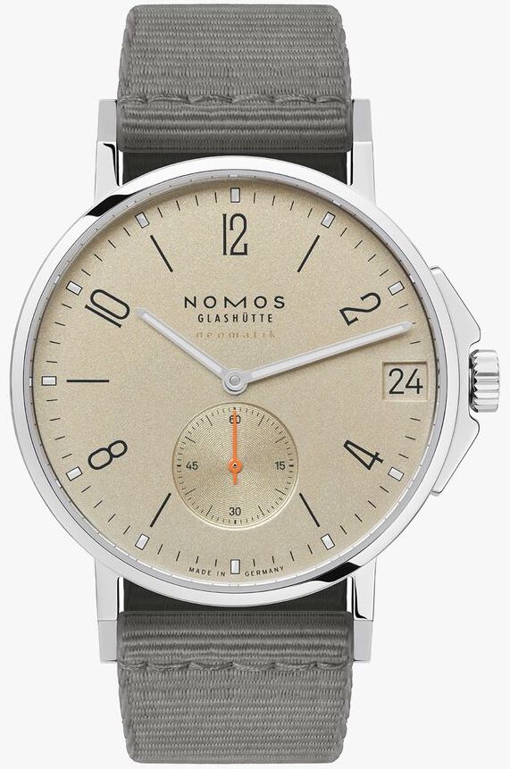 Nomos Glashutte Watch Ahoi Neomatik 38 Date Sand Sapphire Crystal