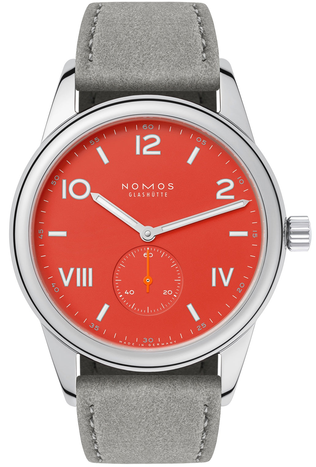 Nomos Glashutte Watch Club Campus 38 Nonstop Red Sapphire Crystal