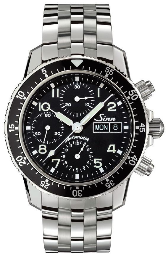 Sinn Watch Flieger Chronograph 103 St Sa Fine Link Bracelet - Black