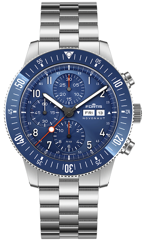 Fortis Watch Novonaut N-42 Cobalt Blue Edition Bracelet