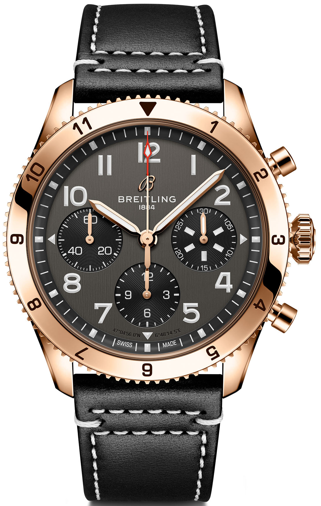Breitling Watch Classic AVI Chronograph 42 P-51 Mustang Red Gold