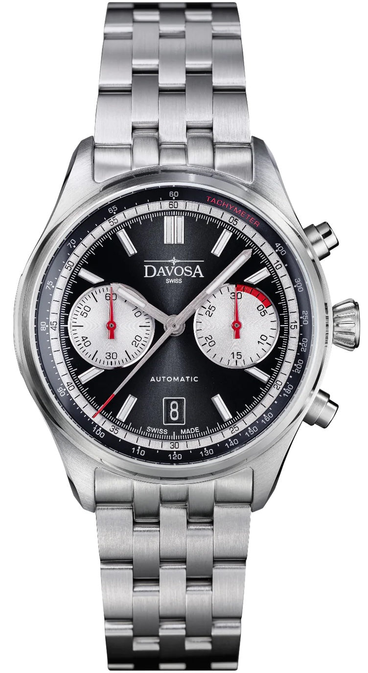 Davosa Watch Newton Pilot Rally Chronograph Black Bracelet Limited Edition
