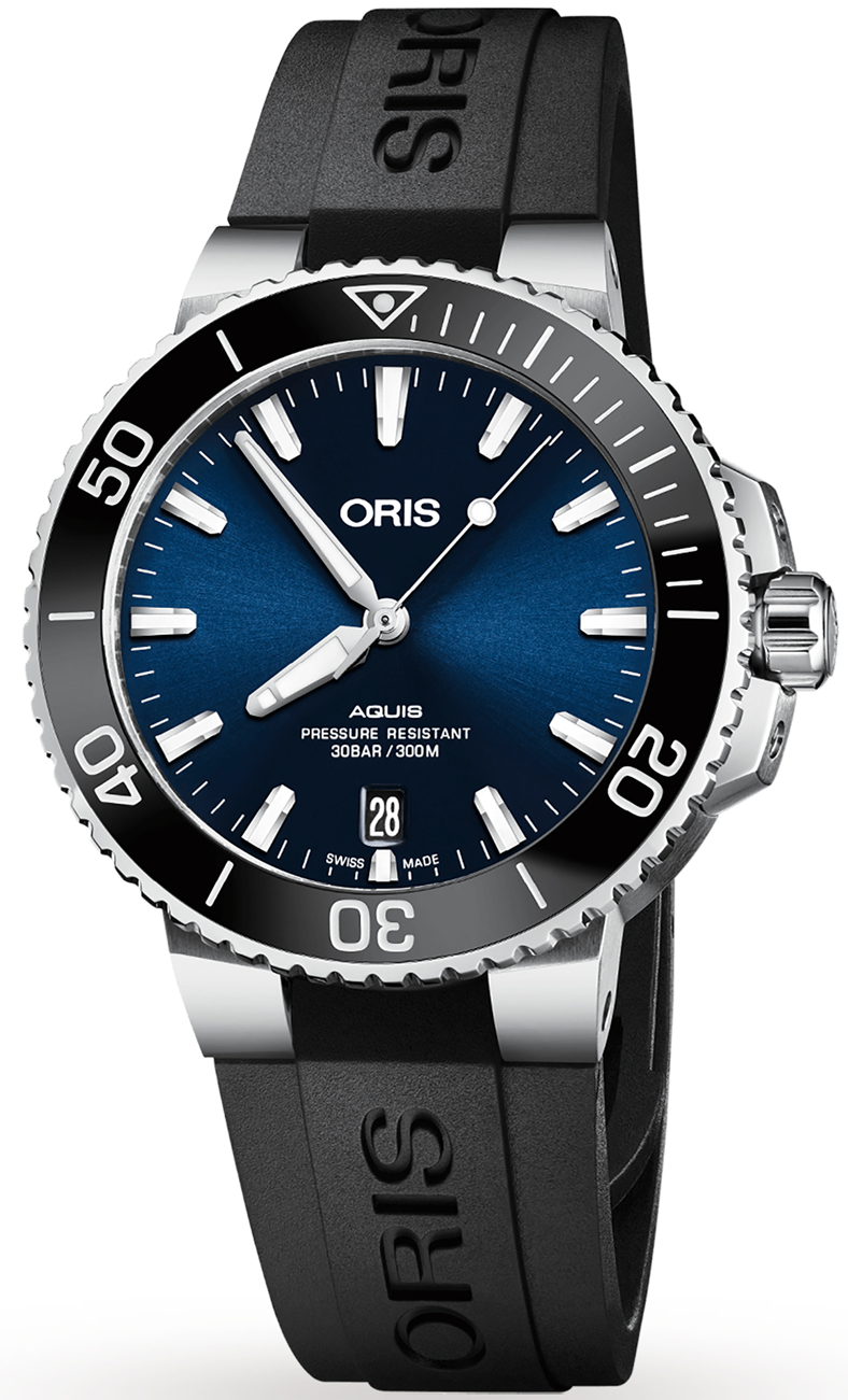 Oris Watch Aquis Date Rubber - Blue