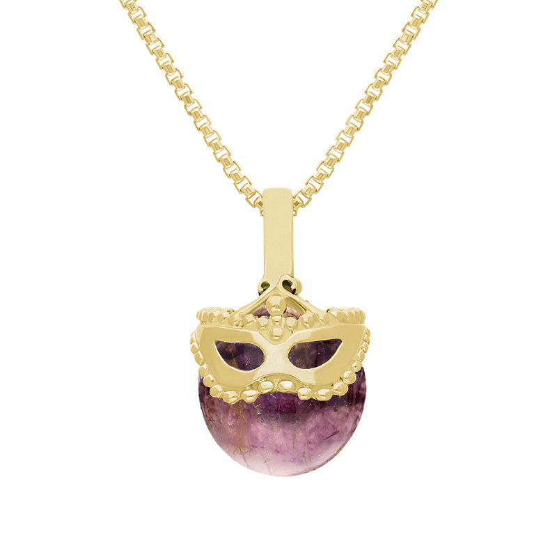 18ct Yellow Gold Blue John Zodiac Gemini 9mm Bead Pendant - Yellow Gold