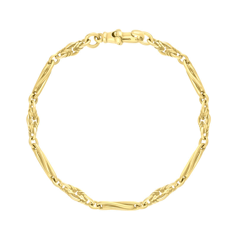 18ct Yellow Gold Twist Byzantine Handmade Bracelet