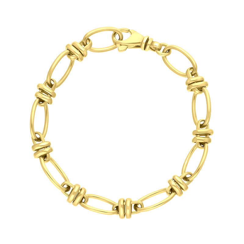 18ct Yellow Gold Handmade Cable Chain Bracelet