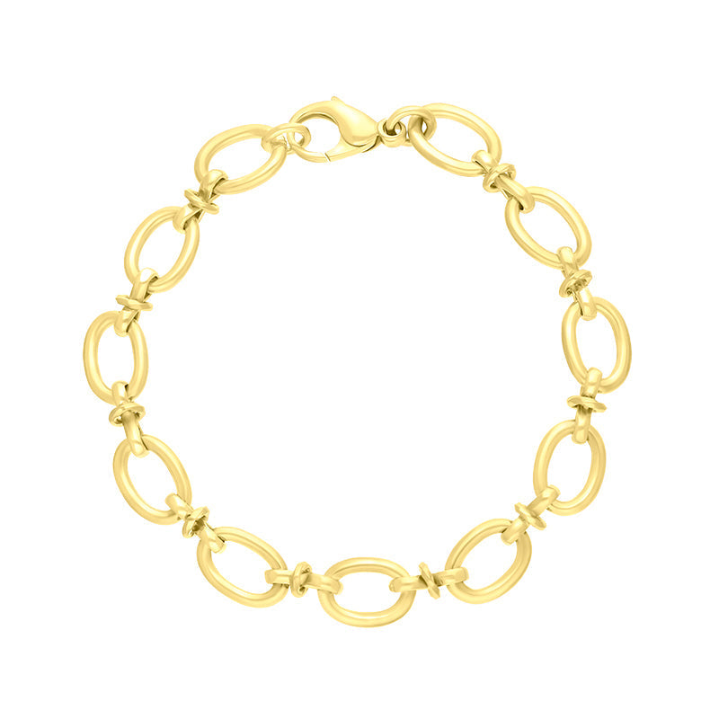 18ct Yellow Gold Oval Link Handmade Bracelet