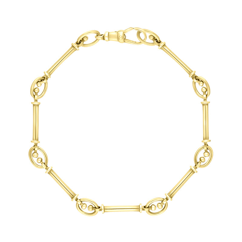 18ct Yellow Gold Handmade Baton Link Bracelet