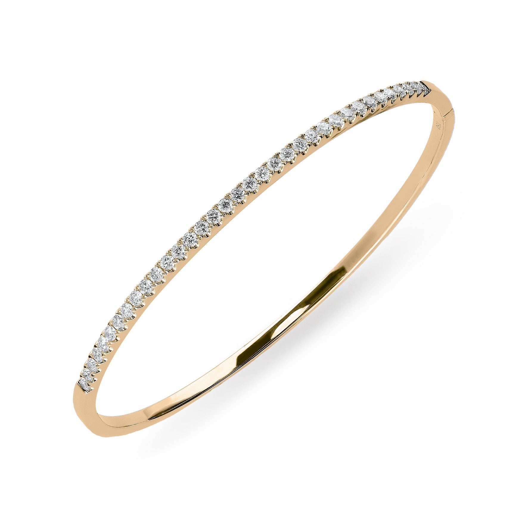 18ct Rose Gold 0.92ct Diamond Bangle - Rose Gold