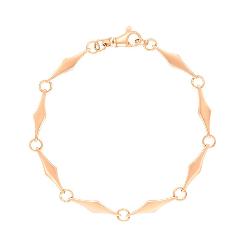 18ct Rose Gold Rhombus Handmade Bracelet