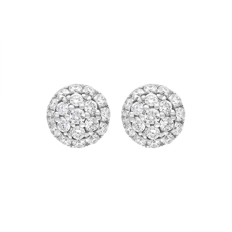 18ct White Gold 0.20ct Diamond Round Cluster Stud Earrings