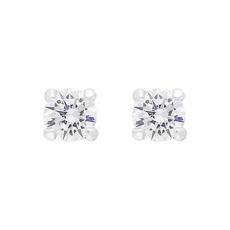 18ct White Gold 0.20ct Diamond Solitaire Stud Earrings