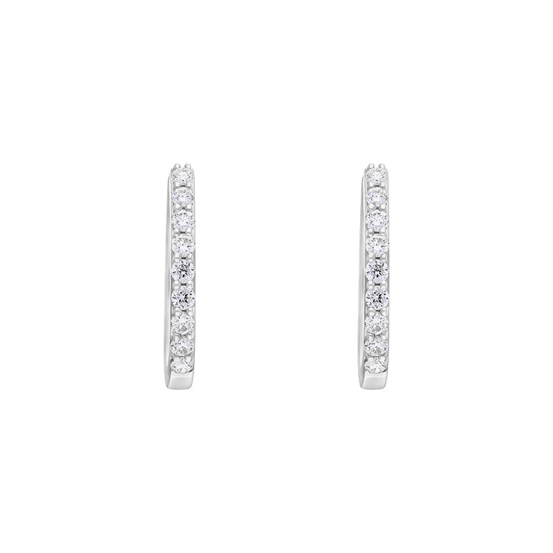 18ct White Gold 0.21ct Diamond Hoop Earrings