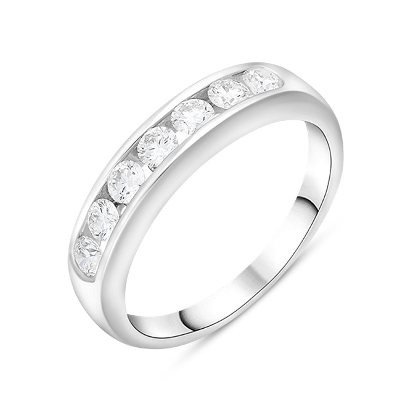 18ct White Gold 0.45ct Diamond Channel Set Half Eternity Ring - White Gold