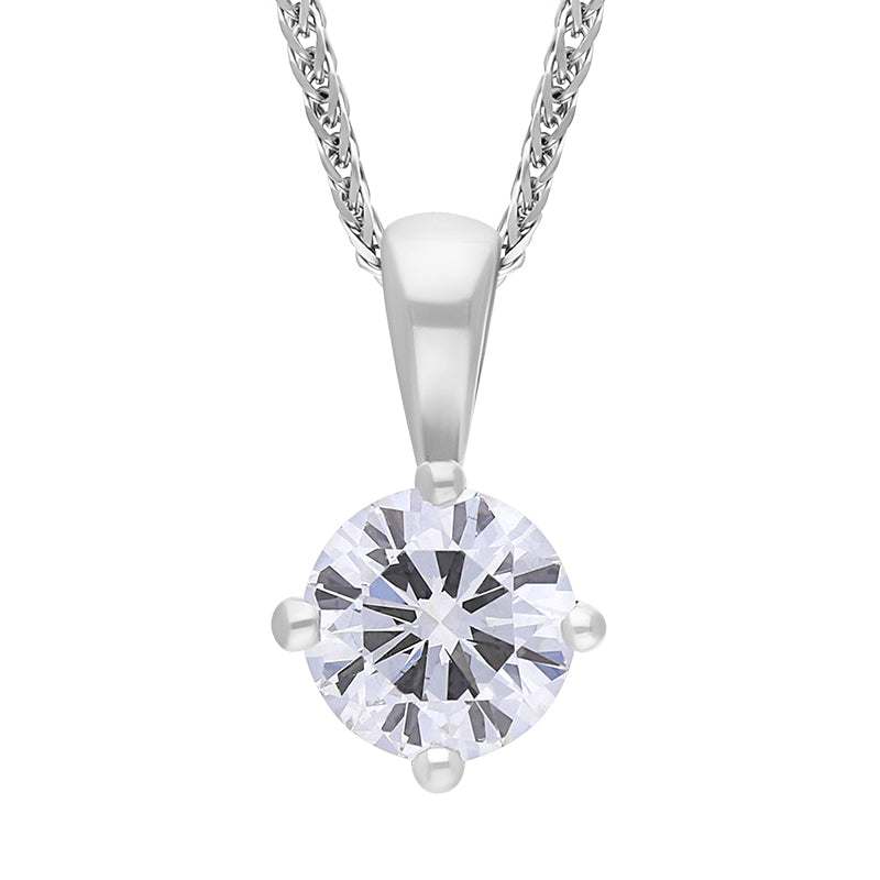 18ct White Gold 0.50ct Diamond Solitaire Pendant Necklace