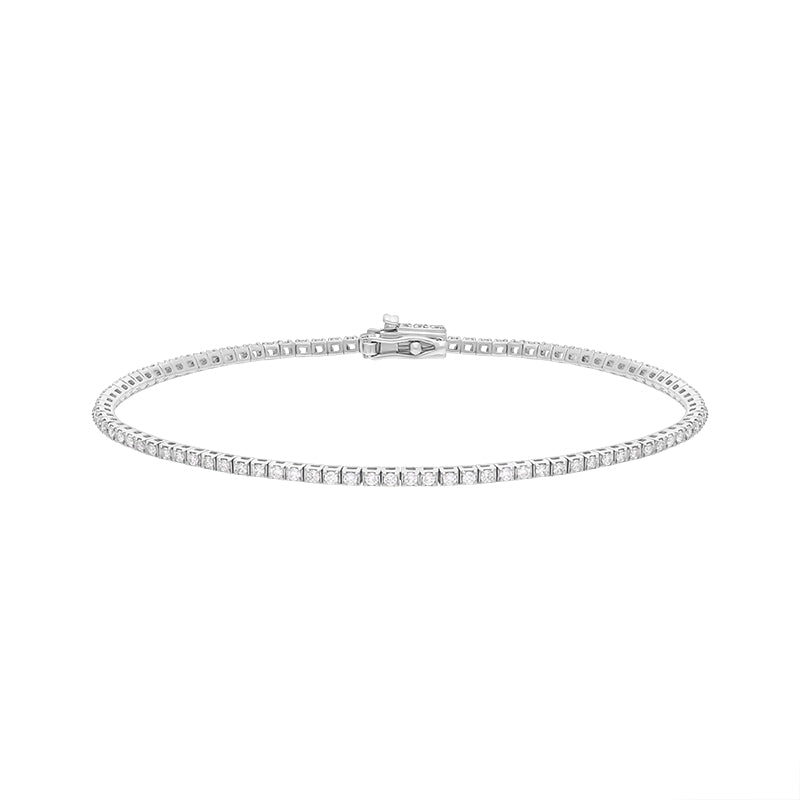 18ct White Gold 0.86ct Diamond Line Bracelet
