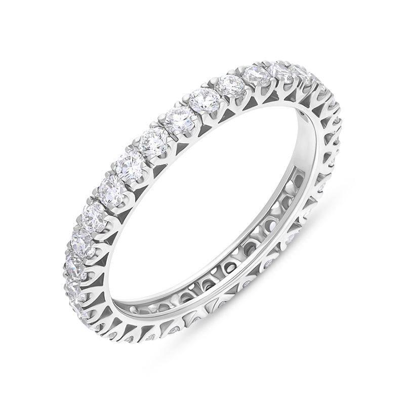 18ct White Gold 1.01ct 30 Stone Diamond Full Eternity Ring - N