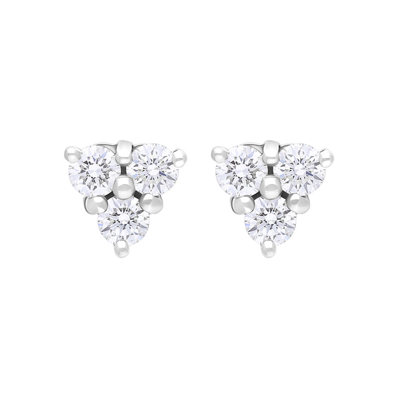 18ct White Gold Diamond Stud Earrings