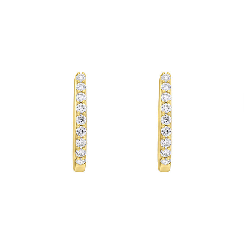 18ct Yellow Gold 0.21ct Diamond Hoop Earrings