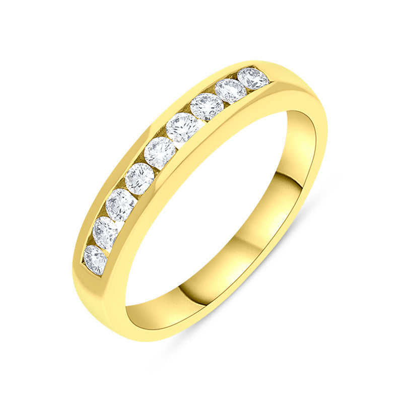 18ct Yellow Gold 0.30ct Diamond Channel Set Half Eternity Ring - Yellow Gold