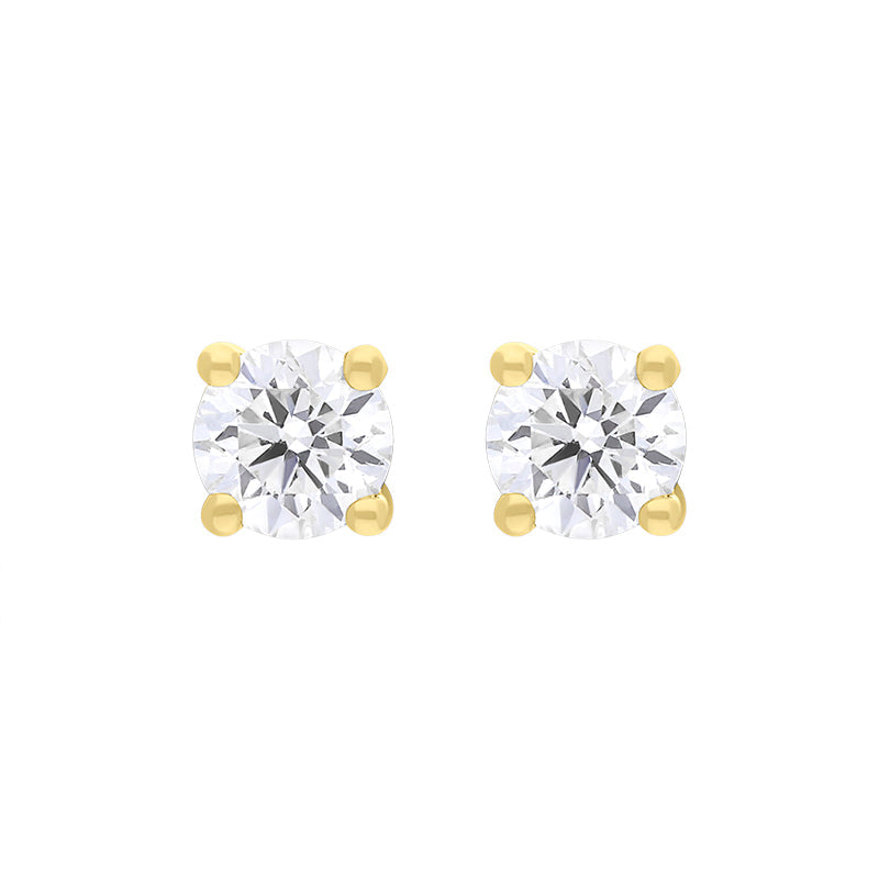 18ct Yellow Gold 0.40ct Diamond Solitaire Stud Earrings