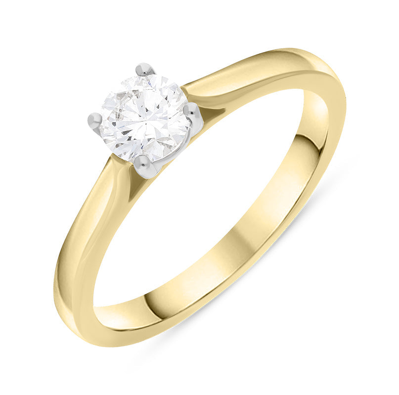 18ct Yellow Gold 0.52ct Diamond Brilliant Cut Solitaire Ring - Yellow Gold