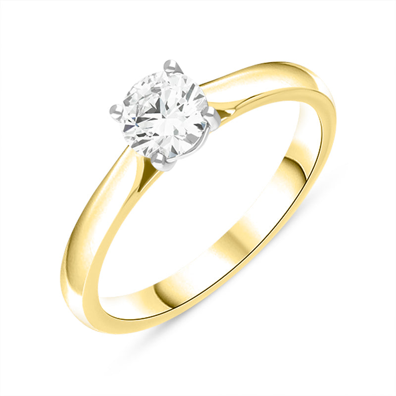 18ct Yellow Gold 0.70ct Diamond Round Brilliant Cut Solitaire Ring - Gold