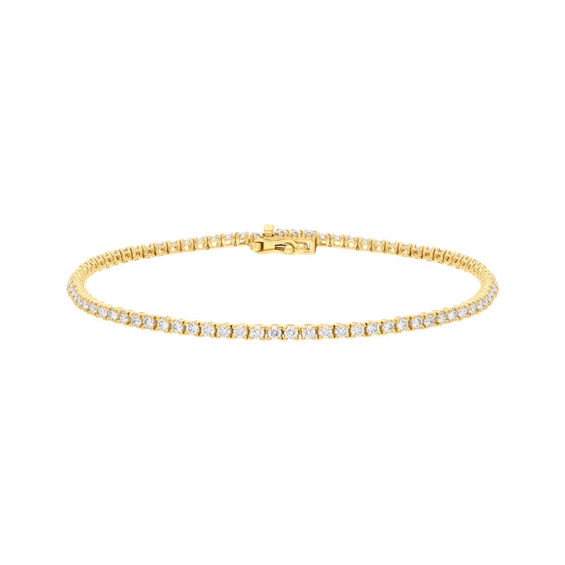 18ct Yellow Gold 2.00ct Diamond Line Bracelet