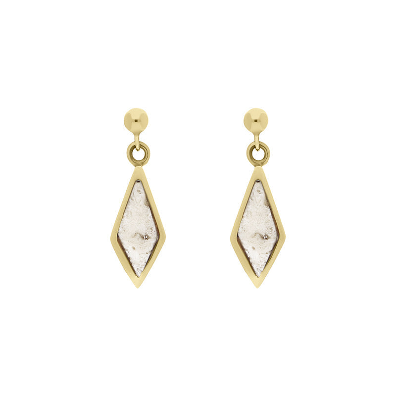 18ct Yellow Gold Coquina Dinky Diamond Drop Earrings - Gold