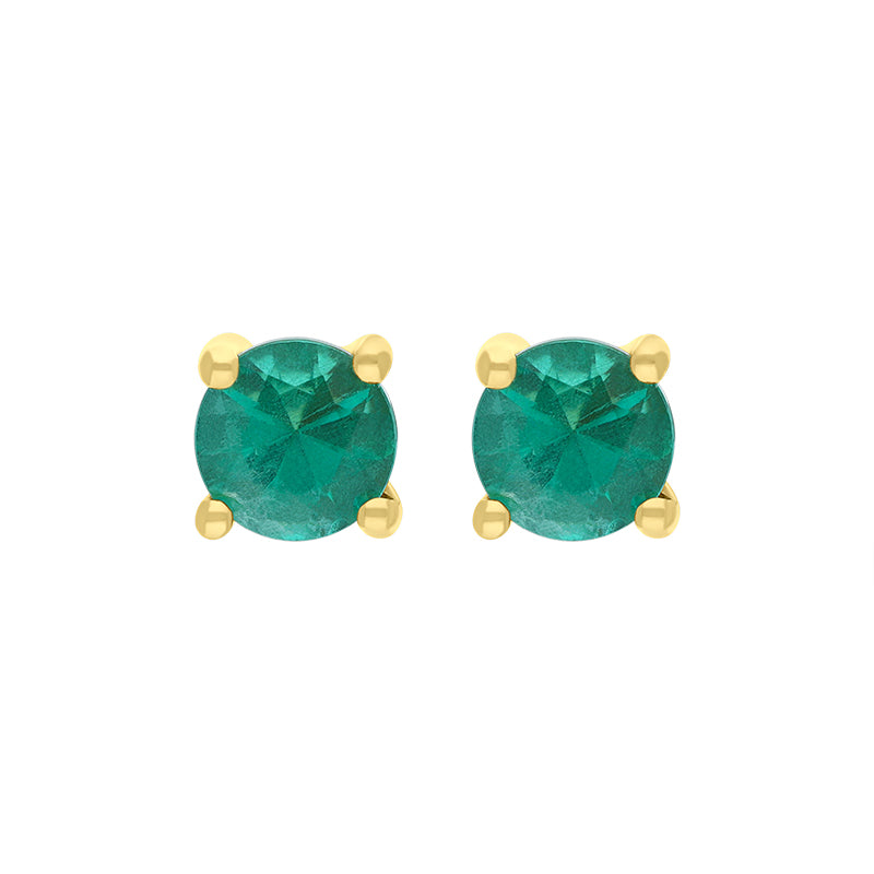 18ct Yellow Gold Round Solitaire Stud Earrings