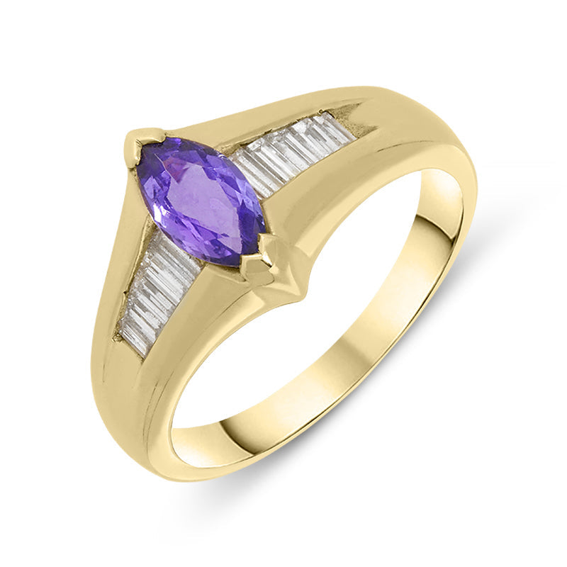 18ct Yellow Gold Tanzanite Diamond Ring D